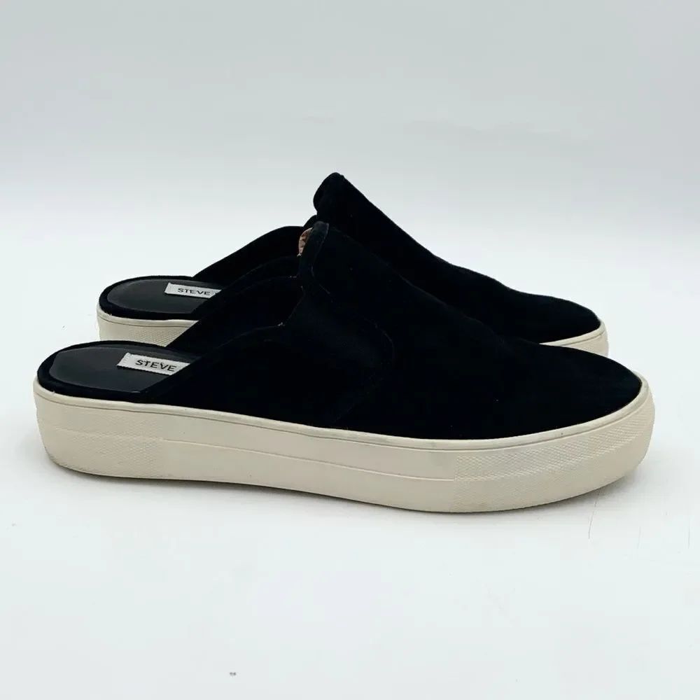 Steve Madden slip on black mules women size 9.5